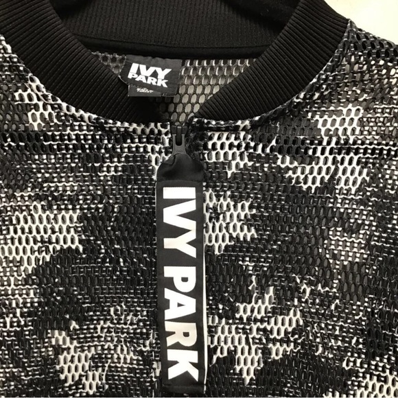 IVY PARK Black and White Mesh Bomber Jacket - Picture 7 of 7